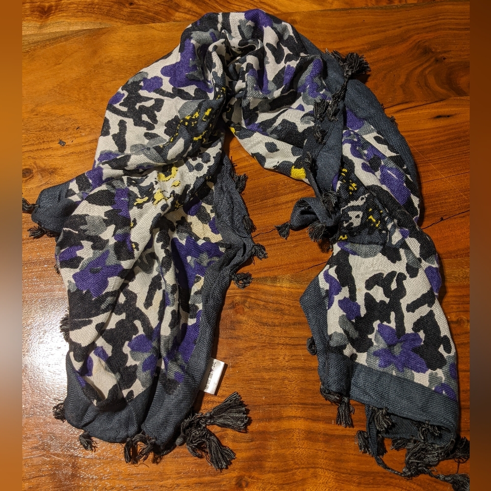 Sir Alistair Rai - Watercolor Scarf - Yellow, Purple, Gray | 40 x 40
